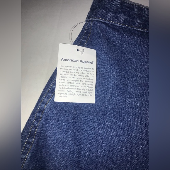 NWT American Apparel A-Line Button Front Denim Jean Mini Skirt Sz M - Picture 4 of 8
